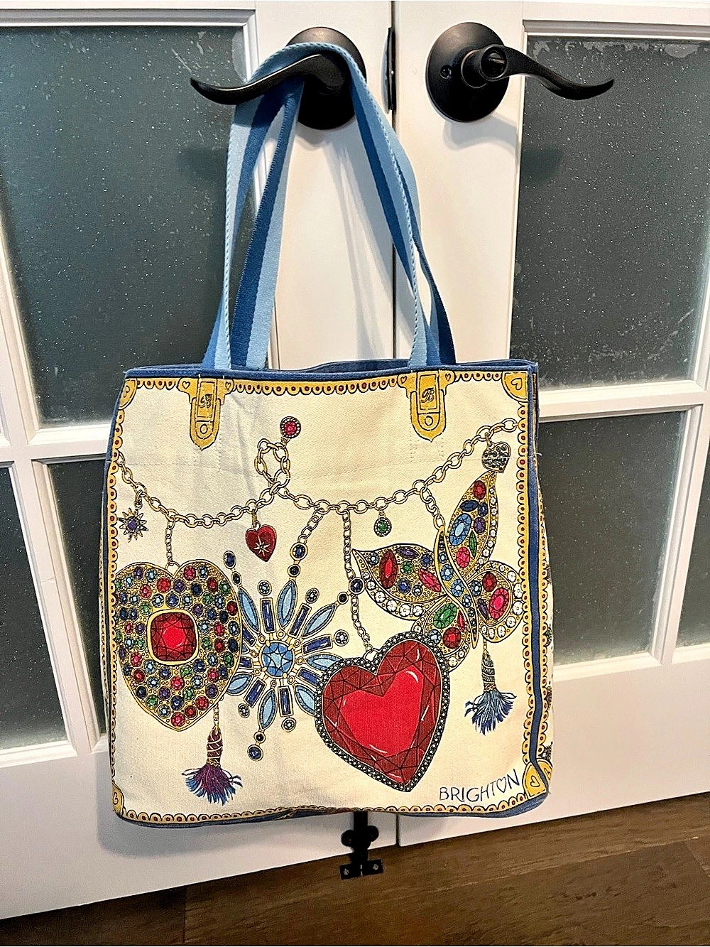 Brighton Love Story Tote Blue & Cream